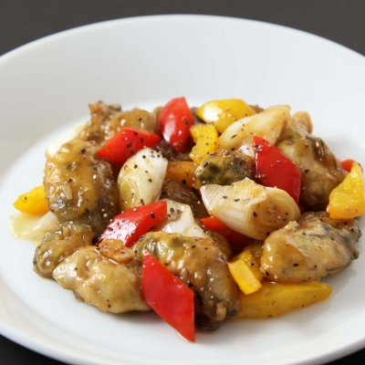 カキの黒胡椒炒め