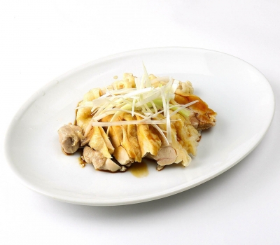 A6蒸し鶏と葱油の和え物